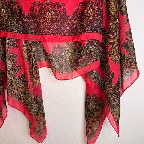 Jack & Missy Pink Boho Chiffon Poncho One Size Multicolored Flowy Convertible - Picture 7 of 9